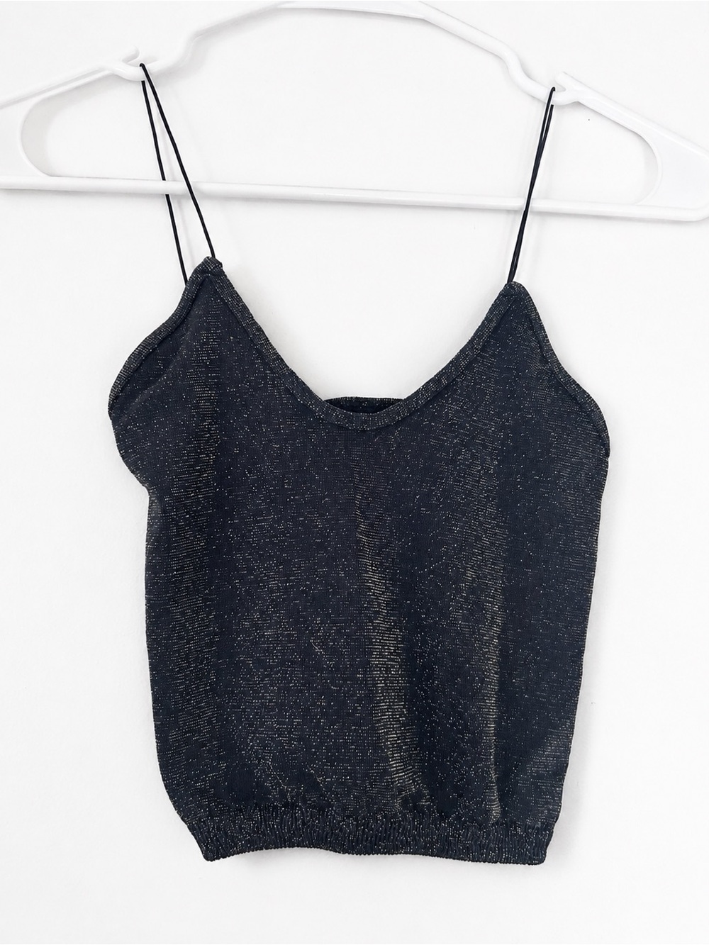 Free People NWOT Intimately Metallic Navy Sparkle Cami Tank Top XS/S Y2K
